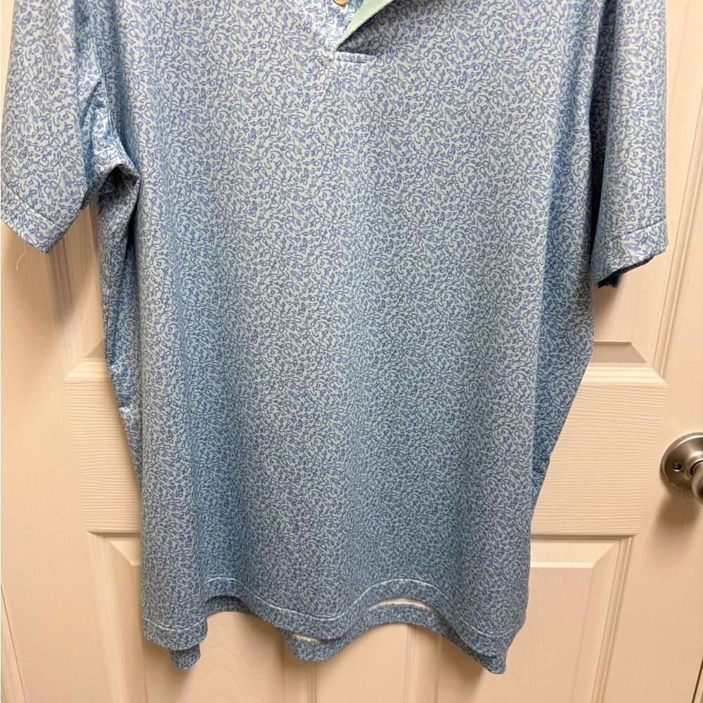 Peter Millar Blue Lizard Pattern Polo - image 3